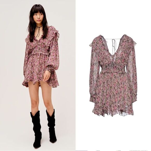 NWT For Love & Lemons Rare Sadie Mini Dress in Ditsy Floral - Picture 1 of 11